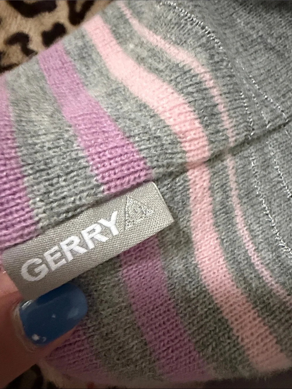 ZeroXposur Kids Gray Beanie with Purple & Pink Stripes